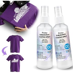 Pristar 200ML Sublimation Spray Coating for Cotton,Sublimation Spray for Cotton Shirts, Sublimation Coating Accessories and Supplie, Suitable for Canvas Fabric, Super Adhesion, Quick Dry,Vibrant Color