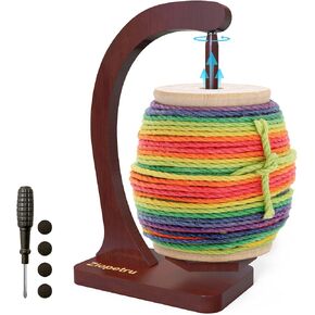Ziopetru Wooden Yarn Holder,Magnetic Yarn Holder for Knitting and Crocheting,Wooden Magnetic Yarn Holder with Anti-Slip Pads,Yarn Holder Spinner,Crochet Gift for Knitting Lovers