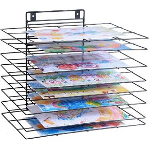 Premium Iron Art Drying Rack with 8 Removable Shelves for Classroom - 16.1 x 11.9 x 13.8 Inches - Art Storage Organizer and Painting Drying Shelf