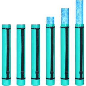 Ireer 6 PCS أنبوب الملصق القابل للتوسيع مع حزام للوثائق العمل الفني للحاوية الحاوية النقل خريطة حامل أنبوب تخزين مخطط تخزين الحمل للمعلم المهندس المعماري 24.5 "إلى 40 '' (أزرق)
