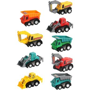 Fajiabao Construction Toy Cars for 3+ Years Old Toddler Boy Toys Mini Pull Back Cars Small Truck Sensory Bin Easter Egg Fillers Toddler Party Favors Bulk Prize for Kids(Color Random)