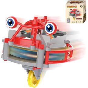 FiNovelty Tightrope Walking Tumbler Unicycle Toy, Gyroscopic Toy Unicycle Tightrope, Tightrope Walker Anti Gravity Balance Robot, Two Modes Gyro/Balance (Red Without Battery)