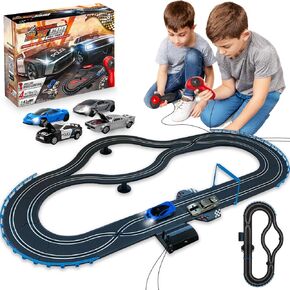 Electric Slot Car Race Car Set for Kids Ages 4-8 – Dual Speed Controllers, Smooth Track Curves, Fast-Paced Action – Fun Toy for Boys & Girls Age 5+ – Complete Competitive Playset with Accessories