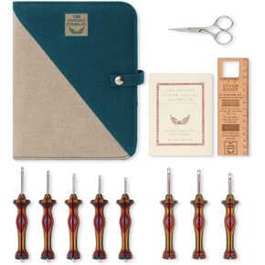 The Oxford Punch Needle Complete Set- 8 Sizes | Ergonomically Designed Colorful Symfonie Wood Handle | Electropolished Steel Tip | Ideal for Punch Needle Rug Hooking