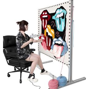 Rug Tufting Frame Kit, 55 Inches Aluminum Metal Tufting Frame for Rug Making, A Safer Tufting Cloth Stand for Tufting Beginners and Lovers