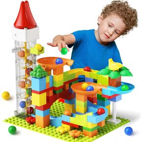 Marble Run Toy Motorized Elevator Marble Maze Kit with Perpetual Motion Machine, Building Block Educational Construction Game Playset STEM Learning Hand Eye Coordination Training Unlimited DIY