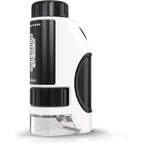 Kids Microscope, Your Scientist Miniscope, Portable Handheld Mini Scope for Kids, 2025 Newly 50 to 300x Pocket Microscope, Toys for Kids, White/Black