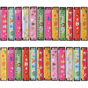24 PCS Harmonica for Kids و Cartoon Mission و Multicolor و 16 Keys و Perfect for Birthday Wivers