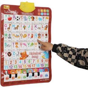 Bilingual English & Spanish Learning Interactive Alphabet Wallchart - Includes Talking ABC, 123s & Music Poster - Educational Kids Learning Toy, Educational Gift for 3+ Years Old Girls & Boys