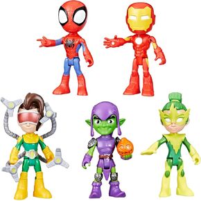 Spidey and his Amazing Friends Marvel, Friends & Foes Pack, 5 Action Figures, 4-Inch, Preschool Super Hero Toys for Kids Ages 3 and Up (Amazon Exclusive)