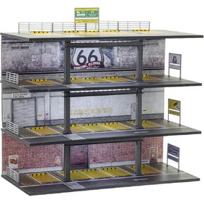 3-Story Parking lot Storage 1/64 Scale Display Cabinet with 20 Parking Spaces Parking lot Mold, Suitable for die-cast Toy Cars Storage Collection Gifts