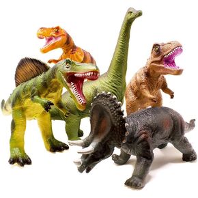 Boley 5 Piece Jumbo Dinosaur Set - Realistic, Highly Detailed Toy Dinosaurs for Kids, Toddlers, and Children - Educational Gifts for Boys and Girls - Ideal for Party Favors and Birthday Gifts