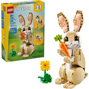 Lego Creator 3 in 1 Toy Bunny Toy - Building Toy مع 3 خيارات بناء ، أرنب ، ختم ، أو لاما - شخصيات حيوانية للأطفال ، الفتيات والفتيان ، الأعمار 8+ - فكرة هدية لأعياد الميلاد - 31162