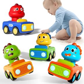 ALASOU Dinosaur Taxi Car Toys for 1 2 Year Old Boy|Baby Toys 12-18 Months|1 Year Old Boy Gifts for Toddler Toys Age 1-2|Press and Go Car Birthday Gift for Infant|Easter Basket Stuffers for Toddler
