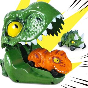 Iplay ، ilearn Kids Dinosaur Cars Toys Toys Set ، Boys Dino Cheping Moster Playset ، Toddlers Mini Push Go Catapult ، اضغط على إطلاق هدايا أعياد الميلاد الرائعة لصالح 3 4 5 5 سنوات أطفال