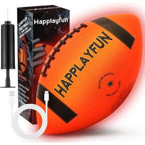 Light Up Football Gifts for Boys 8-12: LED Youth Glow in the Dark Footballs Size 6 Kids Games Cool Toys 8-13 , Easter Basket Stuffers for Teens 6 7 9 10 11 12 13 Year Old Boy Girl Birthday Gift