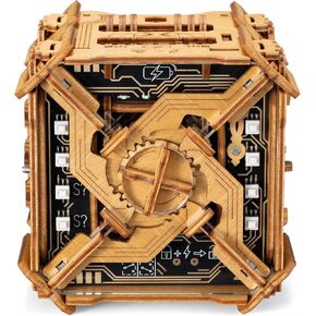 Tesla Box - صندوق ألغاز عن الدماغ الإلكترونية - صندوق الكنز الخشبي للبالغين - Money Puzzlebox للحصول على هدية نقدية - لعبة غرفة الهروب في صندوق