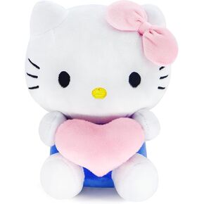 Cute Cat Stuffed Animal with Hearts Love Cat Plush Kawaii Kitty Plush Pillow Soft Animal Stuffy Doll Toys Valentine’s Day Gifts for Girlfriend