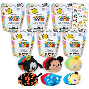 Disney Tsum Tsum Plush Blind Bags Set - Bundle with 6 Tsum Tsum Mini Plush Toys Plus Stickers for Kids, Boys, Girls | Disney Tsum Tsum Goodie Bags