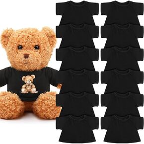 12 PCS Stuffed Bear Clothes Shirt Stuffed Animal Clothes Plush Doll Tshirts Classic Plush Bear Shirts Fit 8-12 Inches Stuffed Bear Dolls