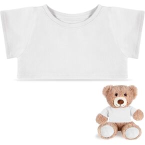 Bear Tee Shirt Fit 14-18inch Bear Clothes Stuffed Animal Clothes Shirt Basic Stuffed Dolls Shirt, White