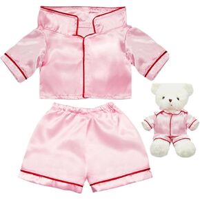 2 Pcs Bear Clothes Outfit Fit Most 12-16 Inch Stuffed Animal Clothing Cute Plush Doll Clothes Plushy Bear Pajamas for Stuffed Animal Make Your Own Plush Bears(Solid Style,Pink)