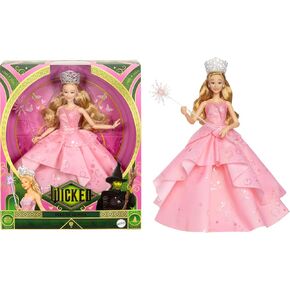 Mattel Universal Wicked Deluxe Glinda Fashion Doll & Accessories Including Crown & Scepter, Movie-Inspired Look with Posability