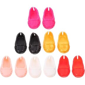 Vaguelly 6 Pairs Mini Doll Shoes, 1:12 Miniature Shoe Tiny Shoes Flat Shoes Plastic Boot Models Dollhouse Decoration Miniatures Girl Doll Accessories for 17cm Dolls