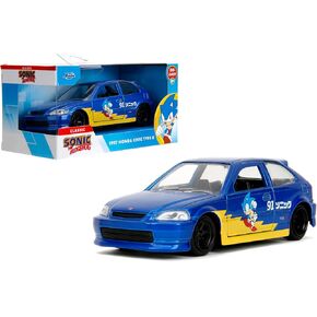 Jada Toys Sonic The Hedgehog with 1997 Honda Civic Type-R Die-Cast Car – 1:32 Scale, Highly Detailed Collectible Model with Sonic Figure, for Ages 8+