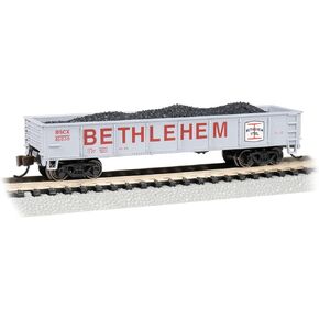 Bachmann Trains - 40' Gondola - Bethlehem Steel #46636 - Gray - N Scale