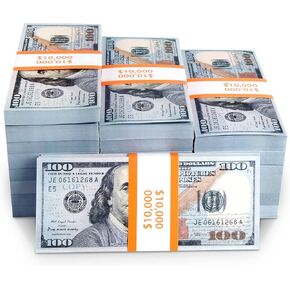 300PCS Prop Money Play Money for Kids Pretend Play, Develops Early Math Skills, Prop Money for Board Game, Moive, Magic, Preschool Math Games and Birthday Parties.