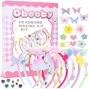 Girls Headbands, Headband Making Kit for Girls DIY Crafts Gift for Girls 5-12 Years Old Make Your Own Unique Headbands Hair Accessories Birthday