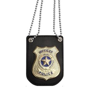 America Police Badge for Kids Pretend Play PD Badge with Chain & Belt Clip