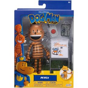 Dog Man Movie 5 Inch Petey Articulated Action Figure, Collect All The Movie Action Figures and Plush Toys by JAKKS Pacific, Based on The Movie