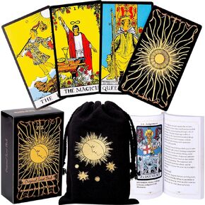Vitacera Original Tarot Cards Deck with Guidebook & Linen Tarot Bag - Smith Classic Artwork, Traditional Standard Tarot Decks, Durable Tarot Cards Set for Beginners to Advanced