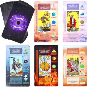 XSYLOHXL Tarot Cards with Meanings on Them for Beginners Classic Learning Training Tarot Deck Set with Message for Reading