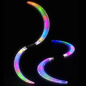 LED POI موظفي S على شكل S مع 241 أوضاع ضوء اللون USB قابلة لإعادة الشحن LED S-Saffs ألوان مخصصة ، تأثير بصري عميق