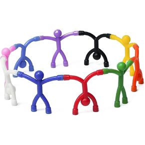 MAGMEN Magnetic Travel Toys, Stretchy, Fun, and Educational Fidget Toys for Kids and Adults Ages 3 and Up Pack of 10 Solid
