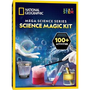 National Geographic Science Magic Kit - Science Kit For Kids Whate 100+ تجارب فريدة وحيل سحرية ، مجموعة كيمياء ومشروع STEM ، هدية رائعة للبنين والبنات (Amazon Exclusive)