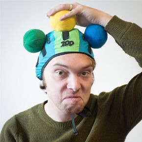 Silly Pin Head Game,Head Butt Game,Catch The Juggling Ball with You Head,The Moveing Target Game Novelty,Crazy Ball Head Game (Blue)