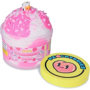 Peachybbies Slime Strawberry Cow Cloud Slime, Made in USA Premium Slime, 100% Authentic Peachybbies, 7 oz., Scented Slime for Kids, ASMR, Cow Slime Birthday Gifts, Fidget Toys