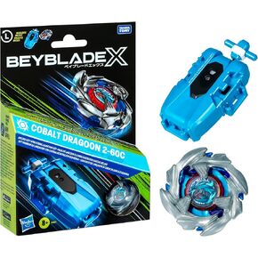 Beyblade X Cobalt Dragoon 2-60C Deluxe Left-Spin String Launcher Set with Attack Type Top Left-Spinning Top Toy; Great Gift for 8 Year Old Boys and Girls