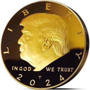 2024 Donald Trump Collectible Gold-Plated Coin with Case, Support Re-Election