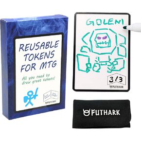 Futhark Dry Erase MTG Tokens Cards Set – Reversible Reusable Double-Sided Universal Tokens Proxy Cards for Magic: The Gathering, MTG Accessories, MTG Gift