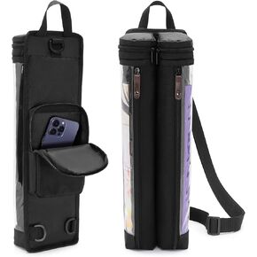 Playmat Tube Case for 2pcs W14’’x L24’’ Playmat, Gaming Playmat Tube Case with Dice Holder for TCG/MTG Playmat, Play Game Mat Tube Storage Case Container with Support Panel and Shoulder Strap