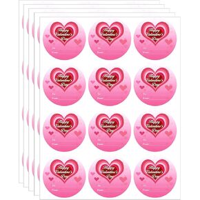 Happy Valentine's Day Stickers,60PCS Valentine's Day Stickers 2Inch Valentines Day Tag Stickers,Valentines Day to from Stickers,Round Valentine Name Stickers Valentine Label Stickers for Wraping