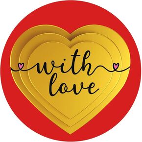 Valentine's Day Stickers 60PCS Happy Valentine's Day Stickers Valentines Stickers,2Inch Valentines Day Tag Stickers,Valentines Day Gift Stickers Valentine Label Stickers for Wraping