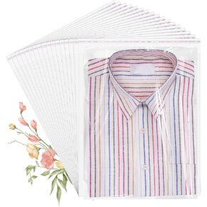 Cellophane Bags 10x14 Inches, 100 Pcs Clear Poly Bags, Resealable Shirt Bags, Plastic Bags for Clothes, Decorative Wrappers, Party Favors, Artwork and More