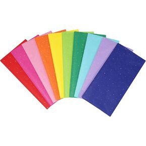 Bobobag 80 Sheets 20"x 20" Large Glittery Tissue Paper,10 Bold Colored Tissue Paper for gift bags,Assorted Gift Wrapping Tissue Paper for Birthdays and All Occasions Packaging & Crafts