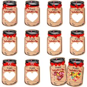 20 Pcs Valentine's Day Cards Funny Happy Valentine's Day Candy Holder Making Kit Exchange Cards for School Classroom Exchange Party Favors (Candy Not Included)